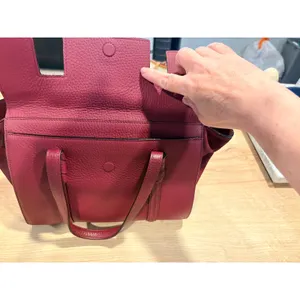 Kate Spade Burgundy Pebbled Leather and Suede Satchel Crossbody‎ Bag thumbnail 16