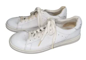 Tory Burch Howell Court Sneaker Womens 7M White Good Leather Gold‎ Logo 73057 thumbnail 1