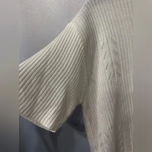Vintage Italian Sweater short sleeve-Made Italy-Cream knit- Le Maglie di Giulia thumbnail 5