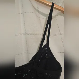 Express Cowl Neck Sequin Crop Top thumbnail 6