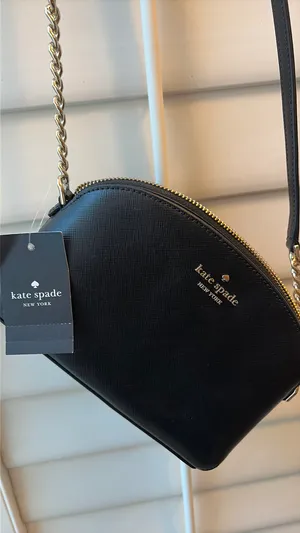 New with tags Kate Spade New York Black Leather Crossbody purse thumbnail 1