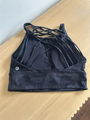Lululemon Free To Be Bra Wild High Neck Long Line "Light Support, A/B Cup Heritage 365 Camo Deep Coal Multi 6 thumbnail 2