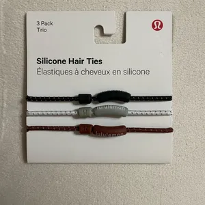 Lululemon New Silicone Hair Ties 3 Pack Black Grey Brown thumbnail 2