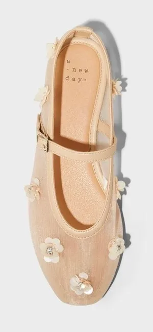 ‼️A New Day Everly Floral Mesh Mary Jane Ballet Flats‼️ thumbnail 1