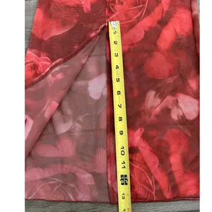 Meshki Aphrodite Strapless Mesh Dress Red Rose Floral Print Midi Bodycon Size XS thumbnail 7
