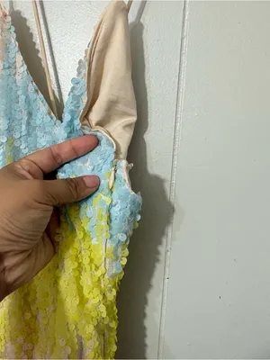 superdown Taylor Sequin Mini Dress Pastel Multi Open Back NWT S thumbnail 5