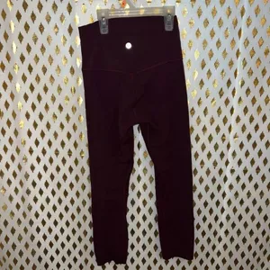 Lululemon leggings burgundy athletic straight size 2 thumbnail 3