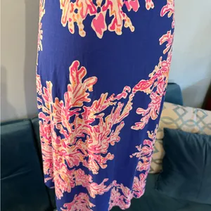 Lilly Pulitzer Lolita strapless midi dress Blue Pink SIZE M Medium Padded Chest thumbnail 4
