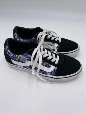 Vans Ward Moody Floral Purple/Black Skate Shoes Women's Size 6 Lace Up Sneakers thumbnail 2