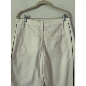 NWOT Rivete White Piped Barrel Leg Jeans Women’s Size 32 thumbnail 4
