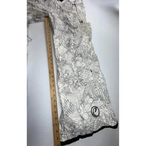 Trilogy Powder Room Women Ski Snowboard Pants L White Black Print 20K Waterproof thumbnail 2