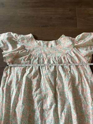 Vintage Handmade Pastel Floral Print Nightgown House Dress, Size Medium *flaw thumbnail 2