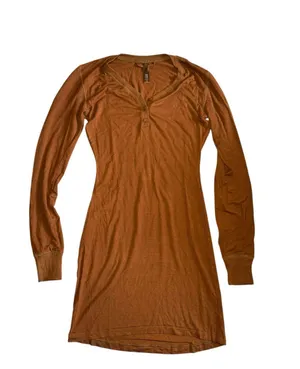 SKIMS Sleep Henley Dress in Copper thumbnail 1