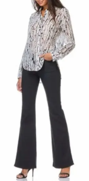 Current/Elliott The Frontman Black Tar Flare Jeans Women’s 28 thumbnail 1