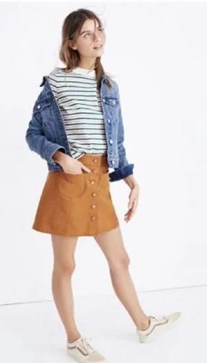 Y2K New Madewell Garment-Dyed Patch cute Pocket‎ Skirt /6/ GOLDEN PECAN OLDSTOCK thumbnail 1