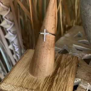 CZ Sterling Silver Cross 4 Silver thumbnail 3