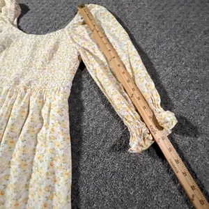 Hollister‎ Floral Mini Dress Womens Small Yellow Smocked Puff Sleeve Babydoll thumbnail 10