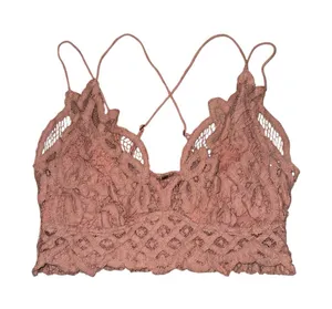 Free People Adella Lace Bralette Dusty Rose Rosewood Mauve women’s size medium thumbnail 1