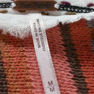 Free People Mixed Media Cardigan Striped Knit Pointelle Bell Sleeve Boho Medium thumbnail 4