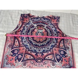 EST. 1946 Women’s Paisley Mandala Tank Top - Size Large - Pink & Blue thumbnail 7