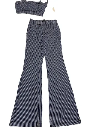Forever 21 Striped Denim Crop Top and Wide Leg Jean 2 Piece Set Size Small thumbnail 13