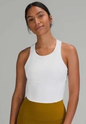 Lululemon Wunder Under Train Racerback Longline Tank Bra White thumbnail 1