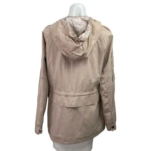 Lucky Brand Brown Tan Zip Up Long Sleeve Hooded Hoodie Utility Coat Jacket Sz M thumbnail 3