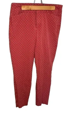 Old Navy Women's Size 6 Pixie High Rise Ankle Pant Gooseberry Red Pink Polka Dot thumbnail 1
