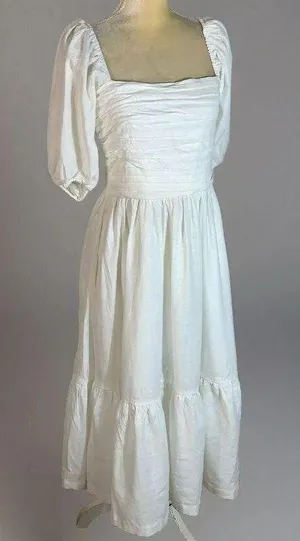 The A&F Emerson Linen-Blend Puff Sleeve Midi Dress size M thumbnail 11