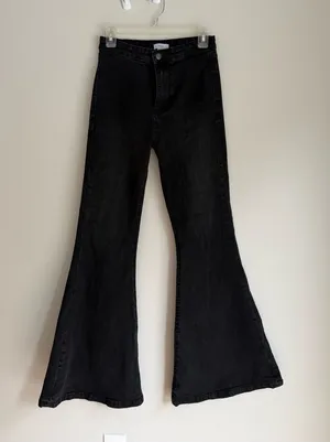 Forever 21 Black Flare Wide-Leg Jeans thumbnail 1