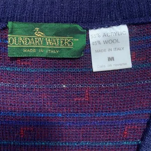 Vintage 90s Knit Sweater Vest Blue Burgundy Abstract Geometric‎ Unisex Medium thumbnail 7