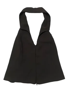Iris Black Halter Neck Collared Top Size L thumbnail 1
