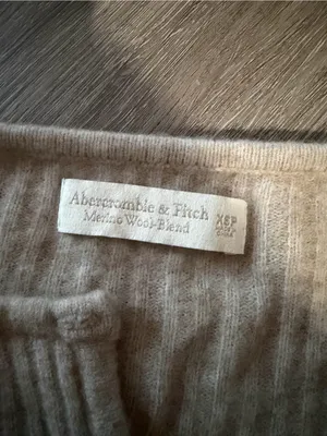Abercrombie & Fitch Light Beige Ribbed Button-Front Midi Dress thumbnail 3
