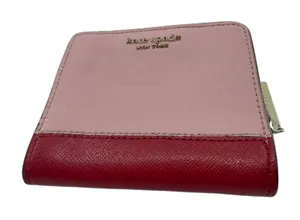 Kate Spade Compact Bifold Pink Saffiano Leather Wallet thumbnail 1