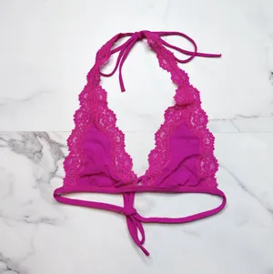 Skims Summer Mesh Lace Plunge Halter Bralette thumbnail 2