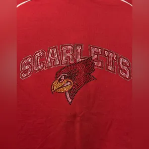 Scarletts Team Rhinestone Track Jacket Red Size XL thumbnail 5