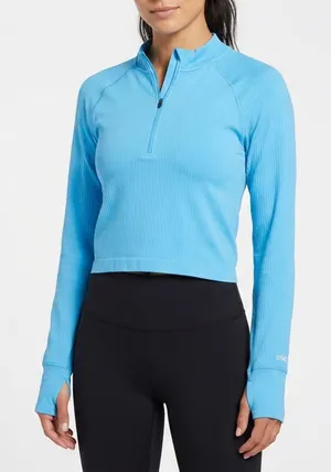 DSG Momentum Seamless 1/4 Zip Pullover Aqua Blue Womens XXL thumbnail 1