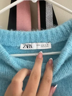 Teal ZARA Sweater Cropped thumbnail 3