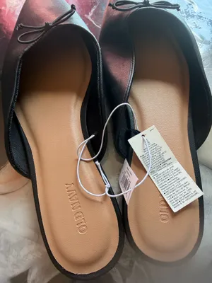 Old Navy Women’s Black Ballet Mule Flats Square Toe Bow Size 9 New With Tags thumbnail 4