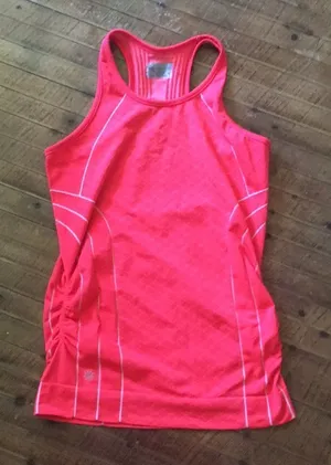 Athleta M ruched sides bright pink workout tank thumbnail 1