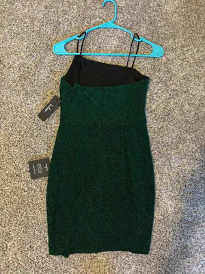 Lulus Sparkly Asymmetrical Green Bodycon Mini Dress thumbnail 3