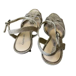 👠✨ Gianni Bini Metallic Gold‎ Strappy High Heel Sandals Ankle Strap 7.5 ✨👠 thumbnail 2