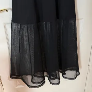 Lulu's Black Strapless Evening Dress with Mesh Hem size small thumbnail 2