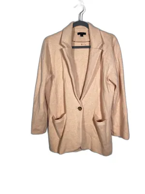 J. Crew Womens Sweater Blazer Medium Merino Wool Light Pink Bf013 thumbnail 2