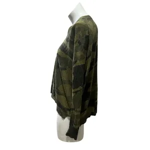 VICI Women's Camouflage Knit Long Sleeve Top Size L Green Casual thumbnail 3