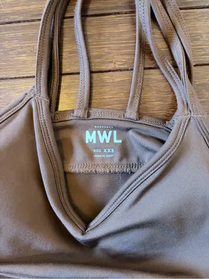 Madewell Flex Strappy Sports Bra Brown Size XXS comfortable Classic bralette thumbnail 3