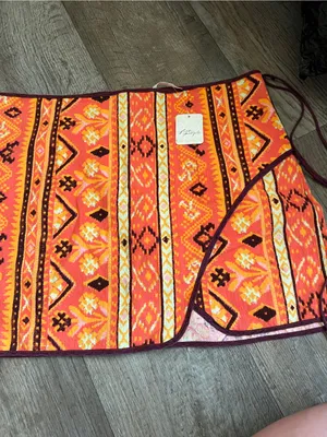 Nwt‎ Free People Cleo Wrap Skirt in Rust Combo thumbnail 10