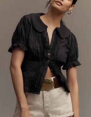 Pilcro Keira Waisted Tuxedo Blouse thumbnail 1