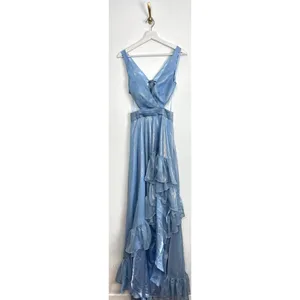 MAC DUGGAL High-Low Ruffle Gown in Powder Blue Size US 0 thumbnail 4