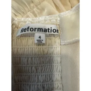 Reformation Cream Ivory Silk Blend Ruched Velvet Tube Top Corset Bustier Size 4 thumbnail 4
